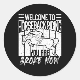Sticker Rond Bienvenue À Horseback Équitation Cheval Hippodrome