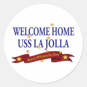 Sticker Rond Bienvenue à la maison USS La Jolla