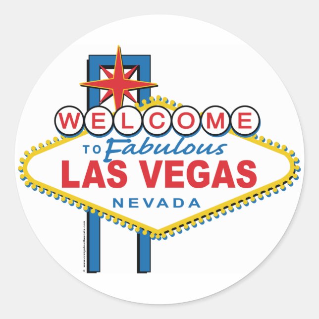Sticker Rond Bienvenue à Las Vegas (Devant)