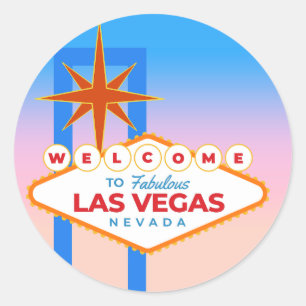 Sticker Rond Bienvenue à Las Vegas fabuleux