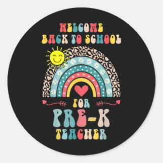 Sticker Rond Bienvenue à l'école Maternelle Enseignant Élève Ar