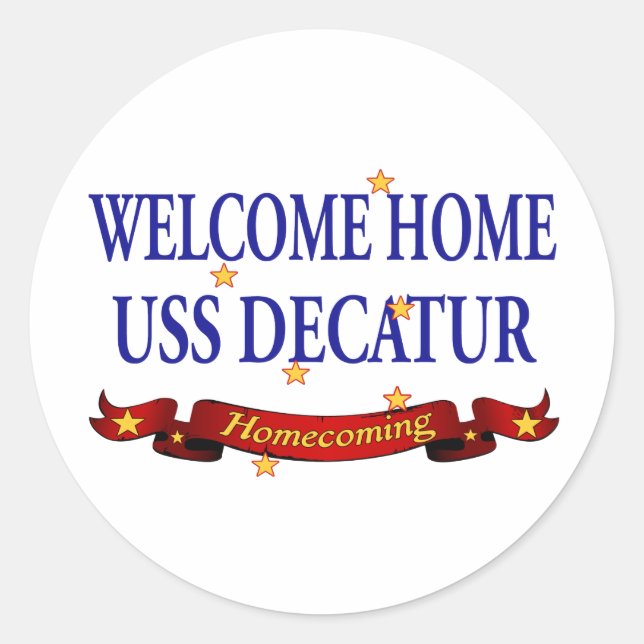 Sticker Rond Bienvenue Accueil USS Decatur (Devant)