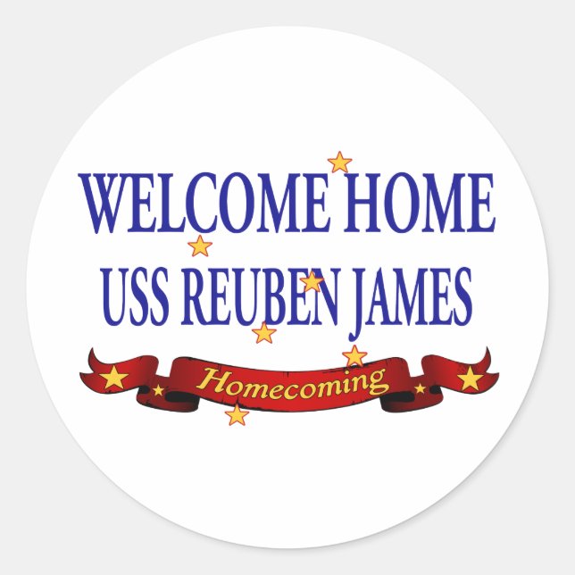 Sticker Rond Bienvenue Accueil USS Reuben James (Devant)