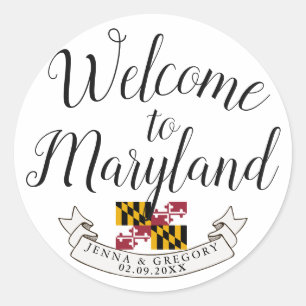 Sticker Rond Bienvenue au Maryland   Mariage de destination