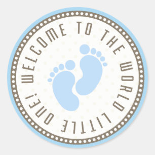 Sticker Rond Bienvenue Au Monde Le Petit Un