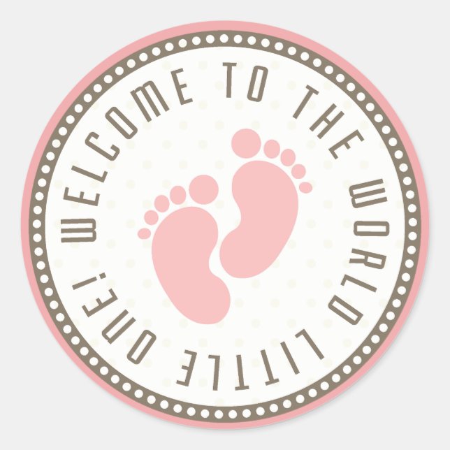 Sticker Rond Bienvenue Au Monde Le Petit Un (Devant)