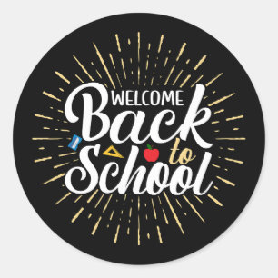 Sticker Rond Bienvenue au premier jour de la rentrée scolaire