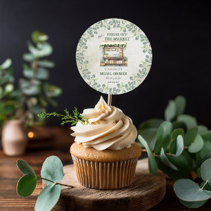 Sticker Rond Bienvenue au stand de la ferme du marché des agric