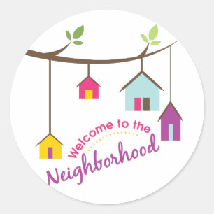 Sticker Rond Bienvenue Dans Le Quartier
