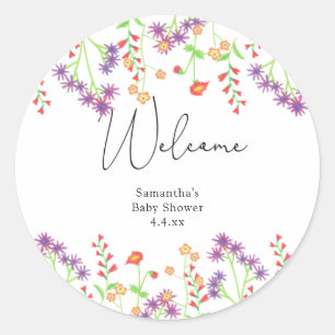 Sticker Rond Bienvenue fleur sauvage