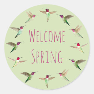 Sticker Rond Bienvenue Les colibris d'Anna