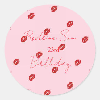 Sticker Rond Bienvenue moderne avec un nœud rose sassy pour ann