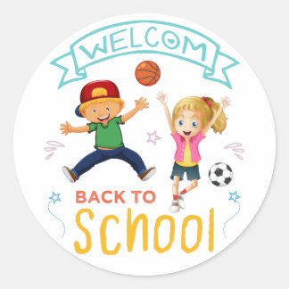 Sticker Rond Bienvenue Retour à l'école de premier jour 2022 