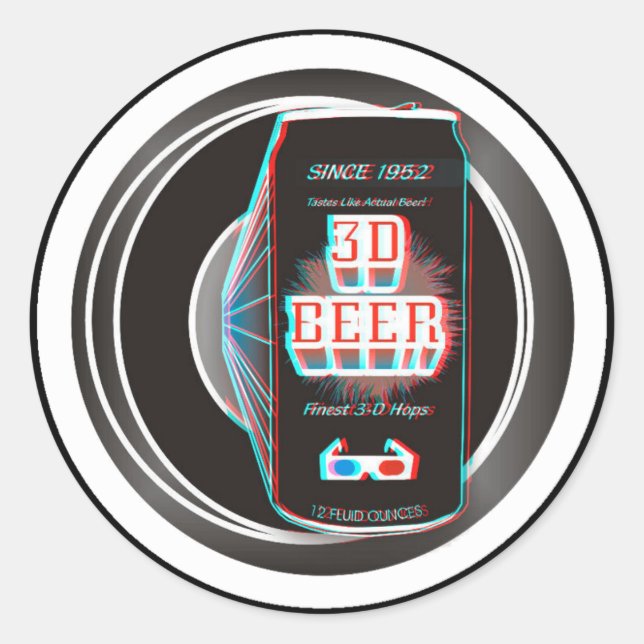 STICKER ROND BIÈRE 3D ! (Devant)