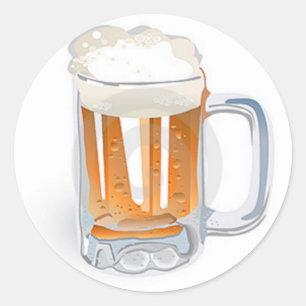 Sticker Rond Bière En Mug/Oktoberfest