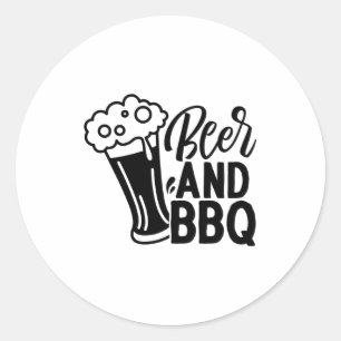 Sticker Rond Bière et barbecue