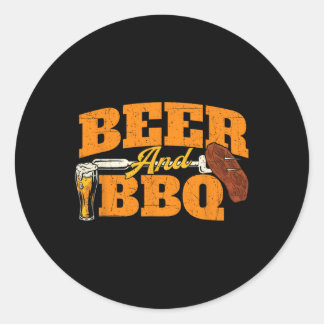 Sticker Rond Bière Et Barbecue - Grillades Grill Pitmaster Byrb
