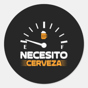 Sticker Rond Bière Parti Mexicain Hommes Necesito Cerveza Cinco
