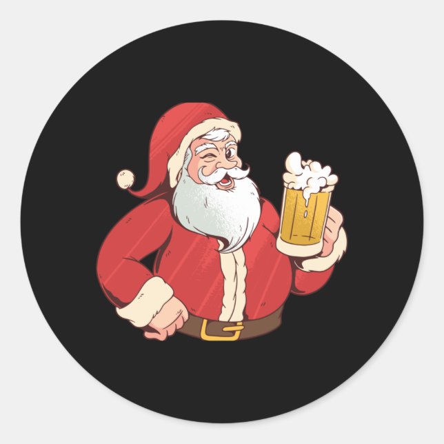 Sticker Rond Bière Santa Claus (Devant)