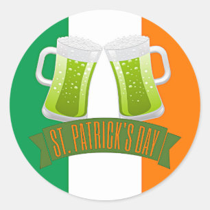 Sticker Rond Bière verte de la Saint Patrick
