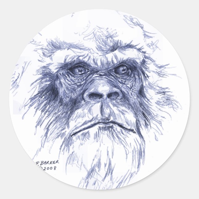 Sticker Rond Big Blue Sasquatch (Devant)