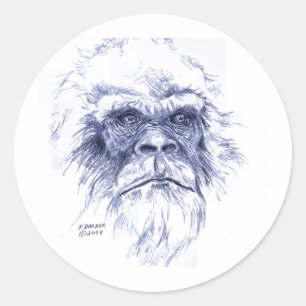Sticker Rond Big Blue Sasquatch