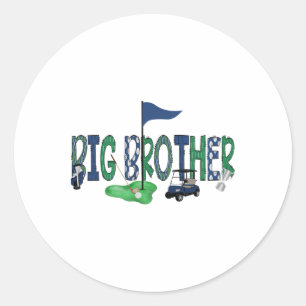Sticker Rond Big Brother De L'Anniversaire Garçon Trou Dans Un