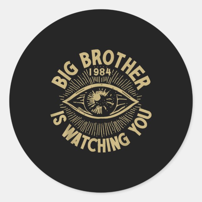 Sticker Rond Big Brother Is Watching You  (Devant)