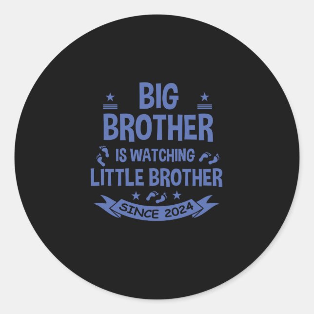 Sticker Rond Big Brother Regarder Little Brother 2024 Baby (Devant)