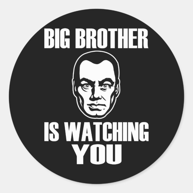 Sticker Rond Big Brother vous regarde (Devant)