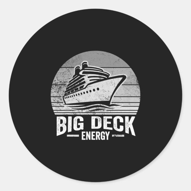 Sticker Rond Big Deck Energy Cruise Ship Design  (Devant)