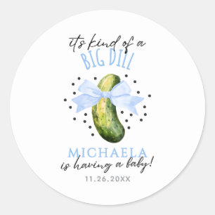 Sticker Rond Big Dill Aquarelle Coquette Baby shower de chiche