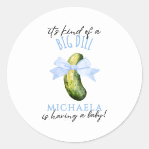 Sticker Rond Big Dill Aquarelle Coquette Baby shower de chiche