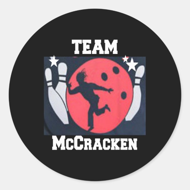 Sticker Rond Big Ern Mccracken Funny King Pin Bowling T Shirt 1 (Devant)