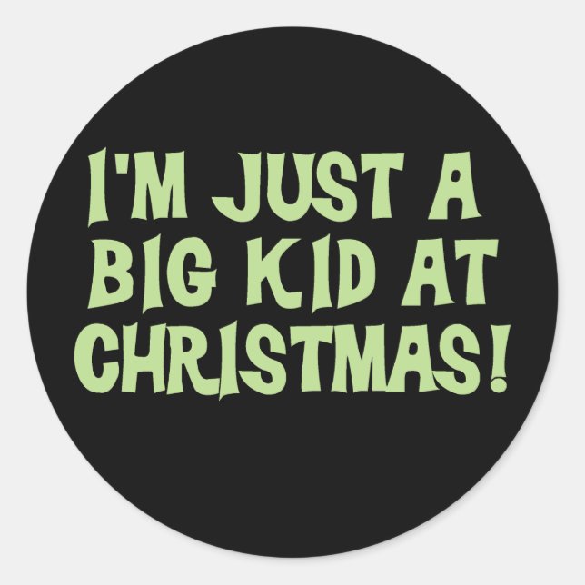 Sticker Rond Big Kid à Noël Tshirts et cadeaux (Devant)