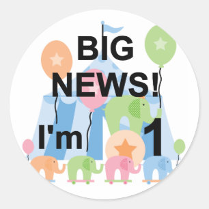 Sticker Rond Big News Circus 1er Anniversaire T-shirts et cadea