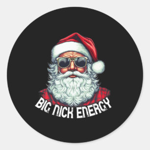 Sticker Rond Big Nick Energy Fun Père Noël Noël 1