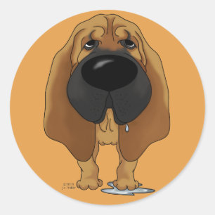 Sticker Rond Big Nose Bloodhal