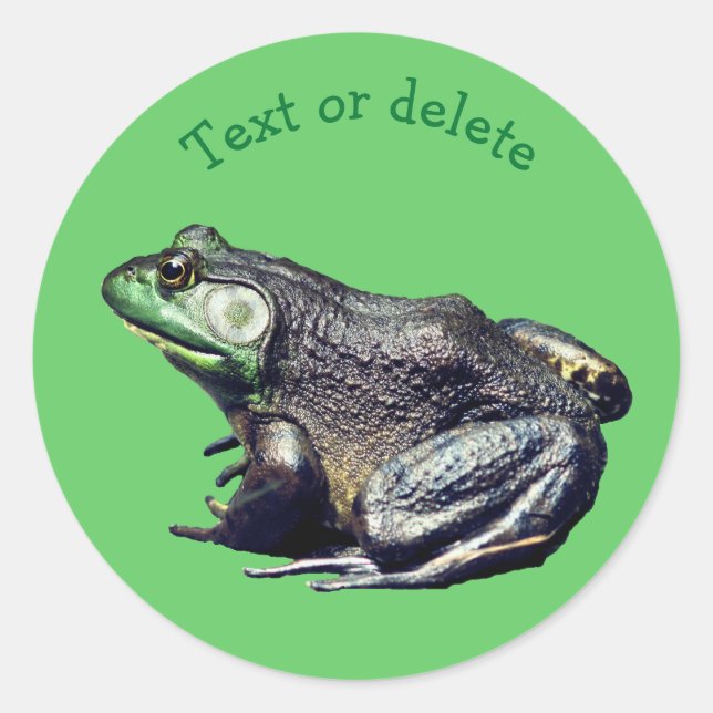 Sticker Rond Big Old Bullfrog Nature Animal Personnalisé (Devant)