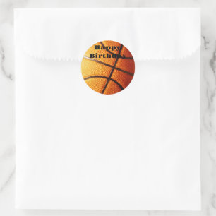 Sticker Rond Big Pimply Orange Basketball, Anniversaire