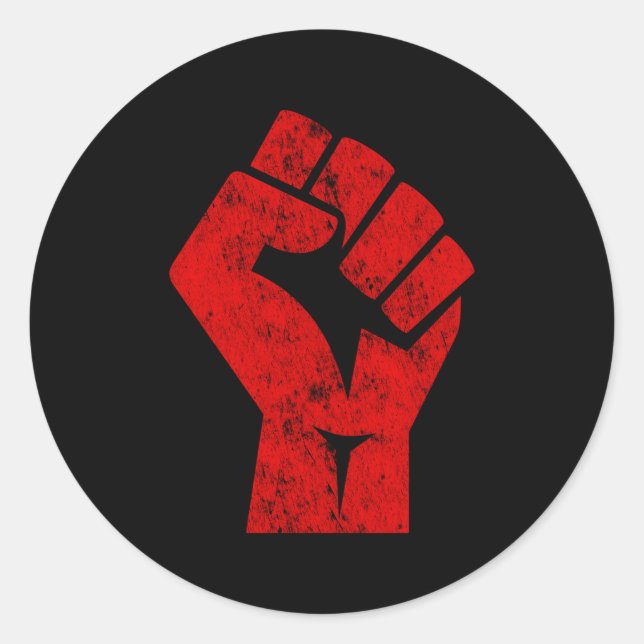 Sticker Rond Big Red Roulé Premier Salut De L'Unité Res De Soli (Devant)