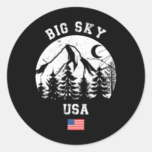 Sticker Rond Big Sky Montana Station de ski alpin Ski américain