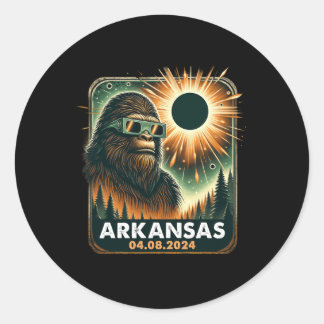 Sticker Rond Bigfoot Arkansas Total Solaire Eclipse 2024 Porter