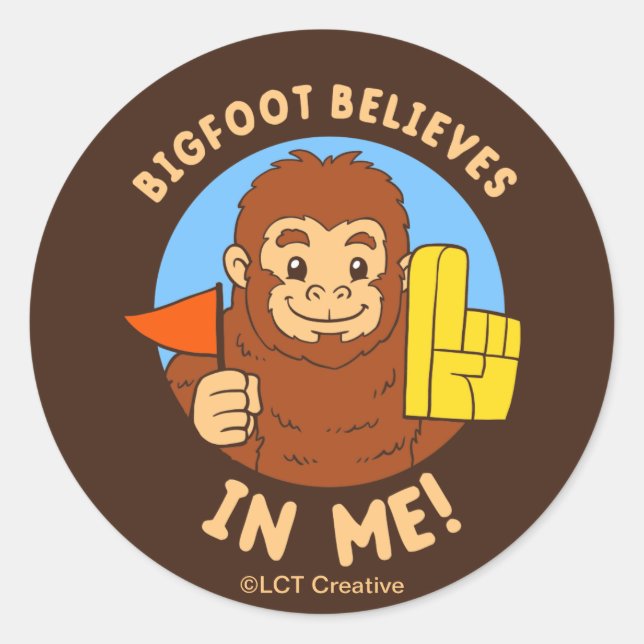Sticker Rond Bigfoot croit en moi (Devant)