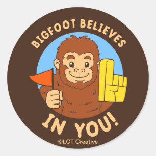 Sticker Rond Bigfoot croit en vous