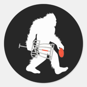 Sticker Rond Bigfoot Disque Golf Cryptid Sasquatch Disque Golfe