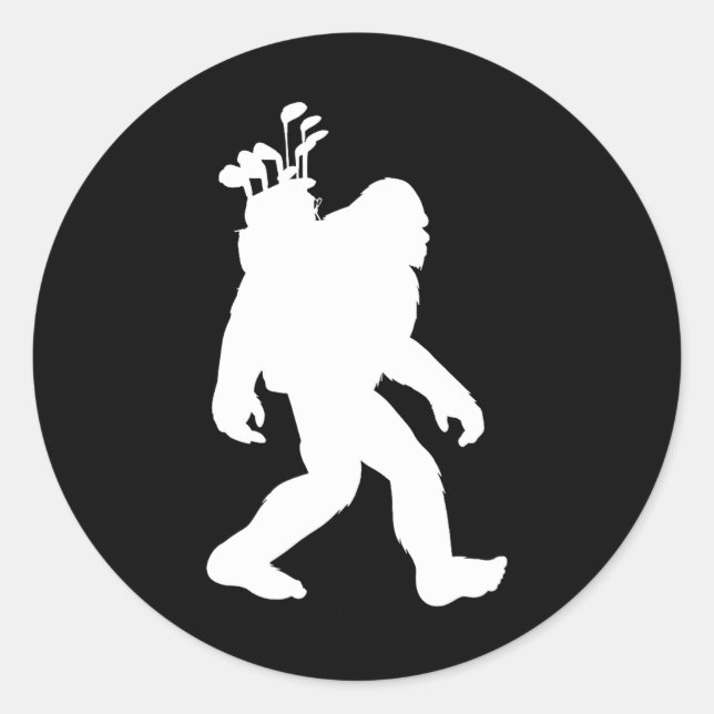 Sticker Rond Bigfoot Golf drôle Bigfoot Golf (Devant)