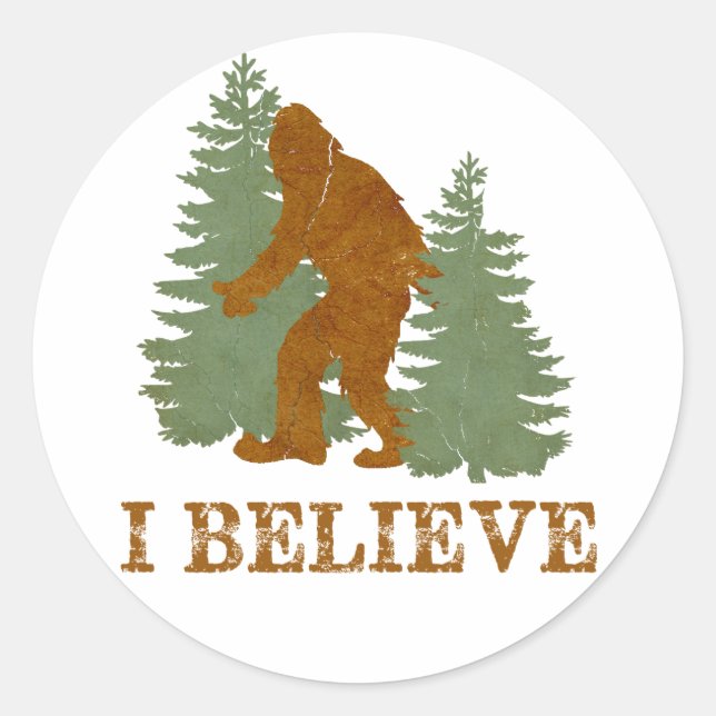 Sticker Rond Bigfoot je crois (Devant)