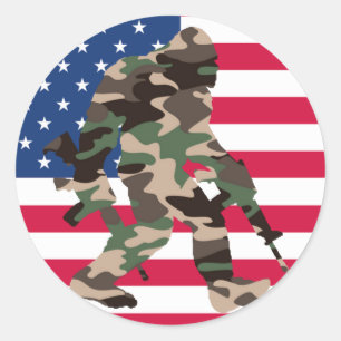 Sticker Rond Bigfoot Sasquatch Camo