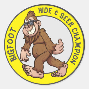 Sticker Rond Bigfoot Sasquatch (modifiable)